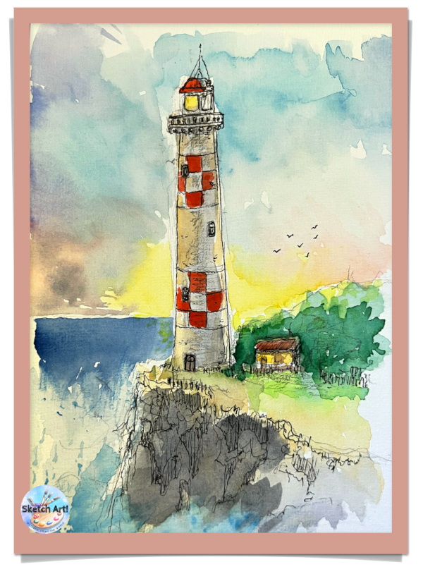 Lighthouse at dusk