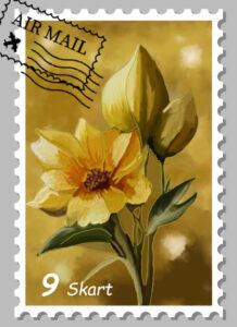 Yellow flower stamp